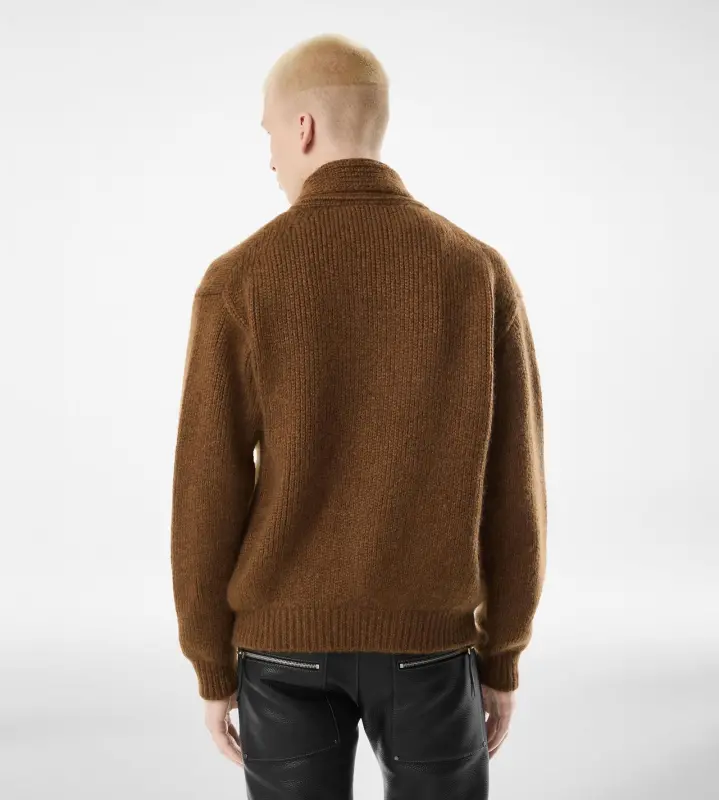 CASHMERE SHAWL COLLAR CARDIGAN TOFFEE online